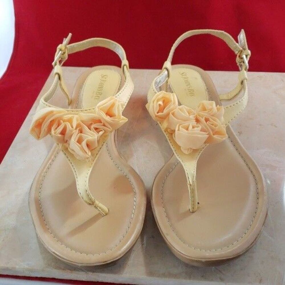 St John's Bay Pale Yellow Sandals - Size 9